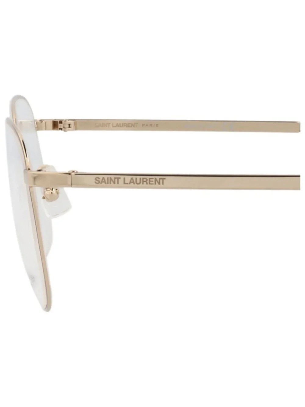 New Saint Laurent Women's Eyeglasses Square Rectangle Metal Frame Unisex Gold